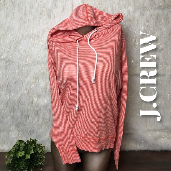 J. Crew Tops - J.CREW | Hooded Sweatshirt Stripped Print